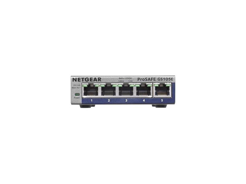 Switch Gigabit Ethernet NETGEAR GS105Ev2 - 5 Portas - Switch